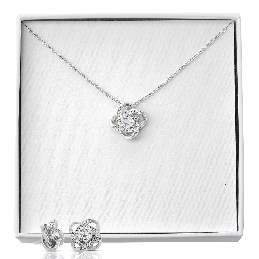 Love-Knot Schmuckset – Halskette & Ohrringe