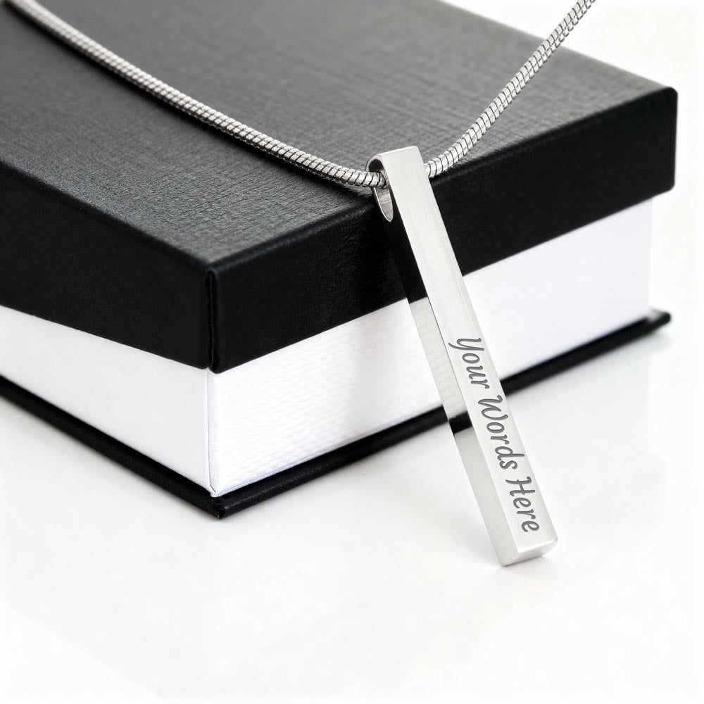 Silberne vierseitige Stabkette in Geschenkbox