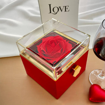 Geschlossene drehbare Rosen-Geschenkbox