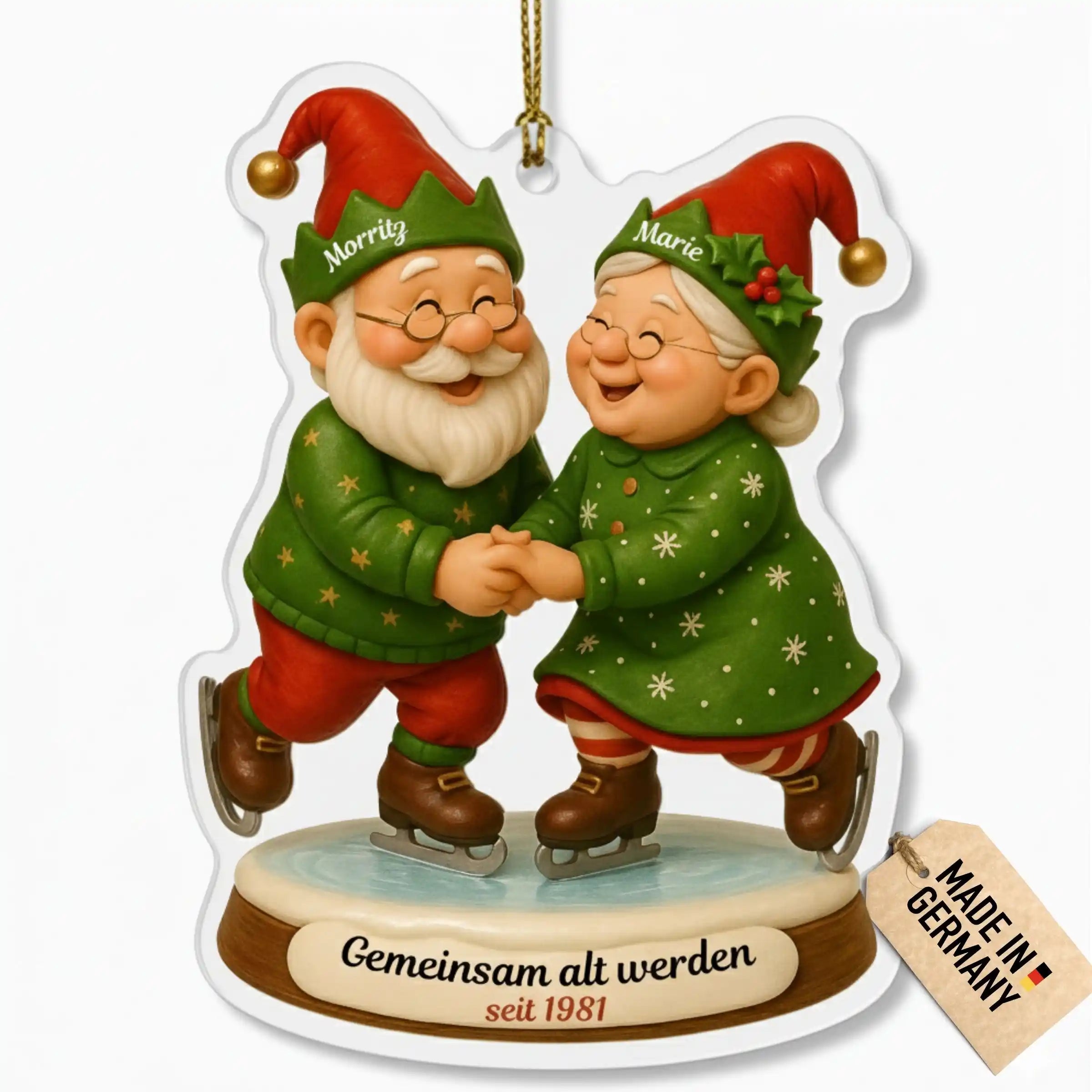 Personalisierte Weihnachtskugel Paar Eislaufen Customdo