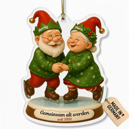 Personalisierte Weihnachtskugel Paar Eislaufen Customdo