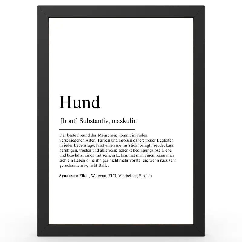 Framed definitionsposter Bruder im Duden-Stil als Geschenk und Wanddeko