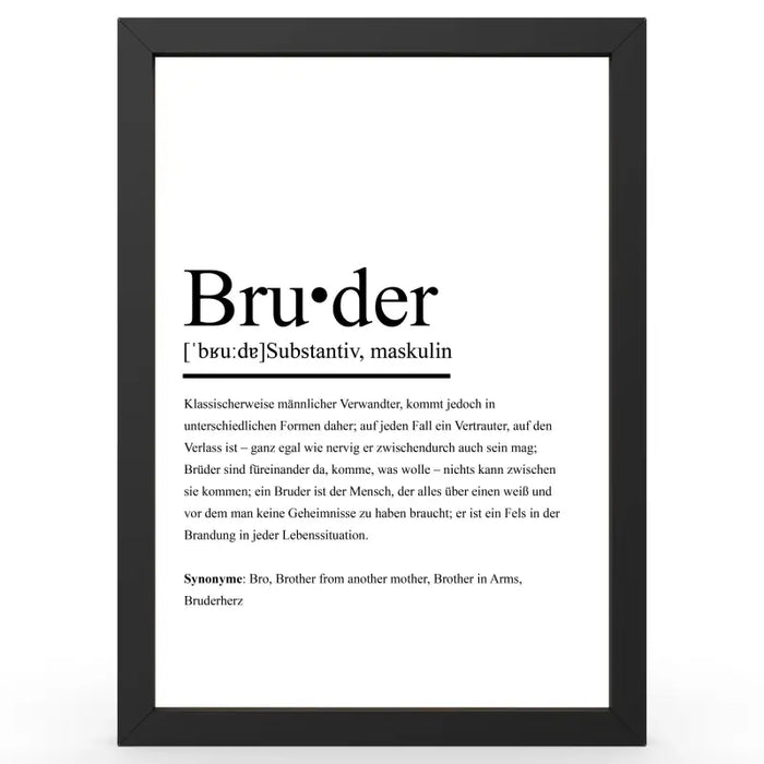 Duden-style brother definition poster as a gift and wall decoration
