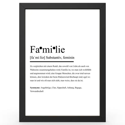 Framierte definitionsposter im Duden-Stil als Geschenk und Wanddeko