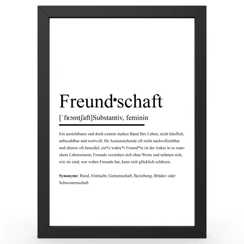 Framed definitionsposter Bruder im Duden-Stil als Geschenk Wanddeko für Freundschaft