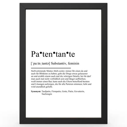 Framed definitionsposter Bruder im Duden-Stil als Geschenk und Wanddeko