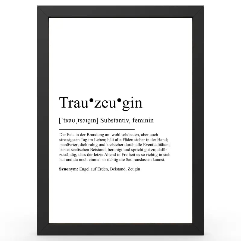 Framed definitionsposter Bruder im Duden-Stil als Geschenk und Wanddeko