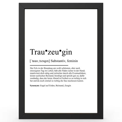 Framed definitionsposter Bruder im Duden-Stil als Geschenk und Wanddeko