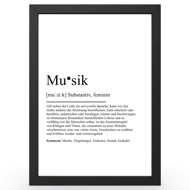 Framed definitionsposter im Duden-Stil als Geschenk und Wanddeko für Liebhaber