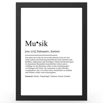 Framed definitionsposter im Duden-Stil als Geschenk und Wanddeko für Liebhaber
