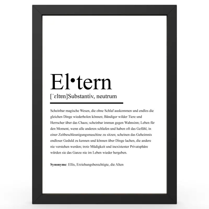 Framed definitionsposter in Duden-Stil als Geschenk und Wanddeko