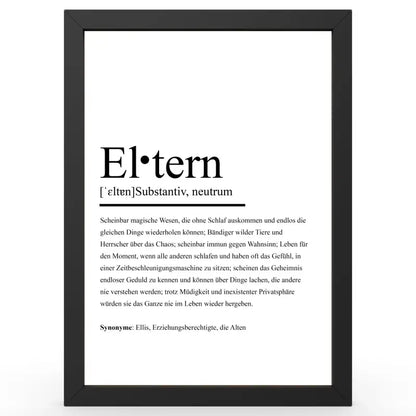 Framed definitionsposter in Duden-Stil als Geschenk und Wanddeko