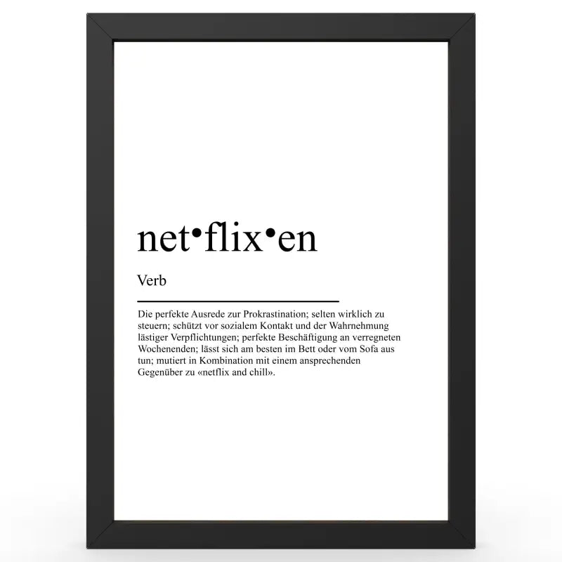 Framed definitionsposter Bruder im Duden-Stil als Geschenk und Wanddeko