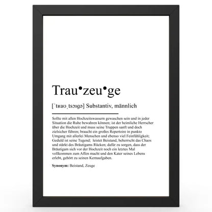 Framed definitionsposter im Duden-Stil als Geschenk und Wanddeko für Zuhause