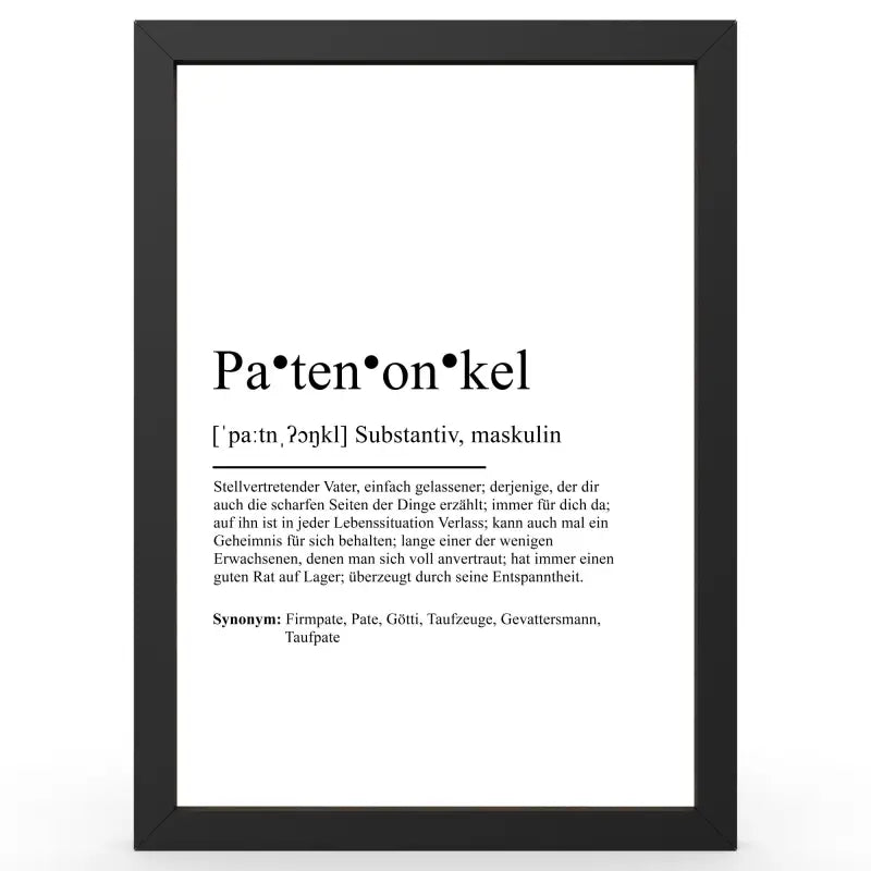 Framed definitionsposter Bruder im Duden-Stil als Geschenk und Wanddeko