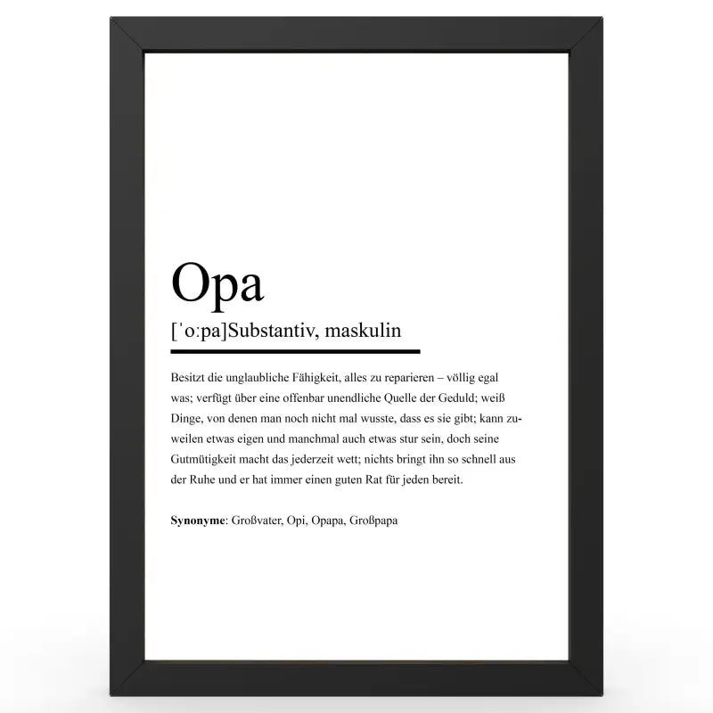 Framed definitionsposter Bruder im Duden-Stil als Geschenk und Wanddeko