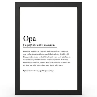 Framed definitionsposter Bruder im Duden-Stil als Geschenk und Wanddeko