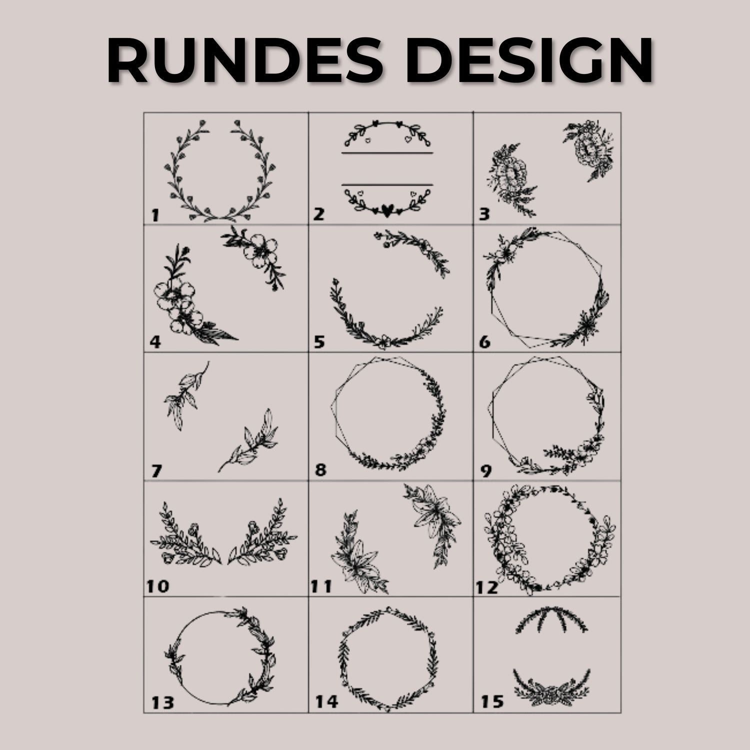 Floraler Schlüsselanhänger rund personalisiert mit Name Geschenk und floraler Wreaths Design