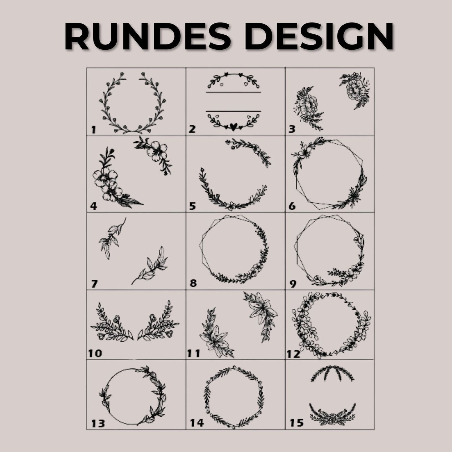 Floraler Schlüsselanhänger rund personalisiert mit Name Geschenk und floraler Wreaths Design