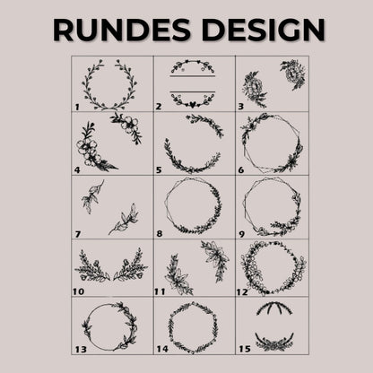 Floraler Schlüsselanhänger rund personalisiert mit Name Geschenk und floraler Wreaths Design