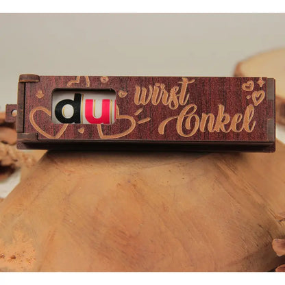 Verziertes Holzbox mit drehbaren Buchstaben für Schwangerschaft und Duplo Geschenk