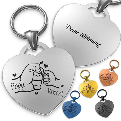 Herz Schlüsselanhänger mit herzgravur, wunschtextgeschenk und mamarückseite