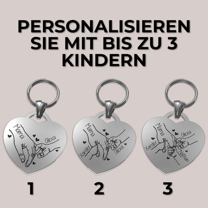 Personalisierte herzgravur Schlüsselanhänger für Mutter und Kinder mit Wunschtextgeschenk