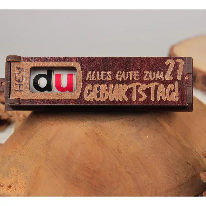 Holz dunkelbraun Geburtstag Geschenkbox mit drehbaren Buchstaben für Geburtstagsfeier
