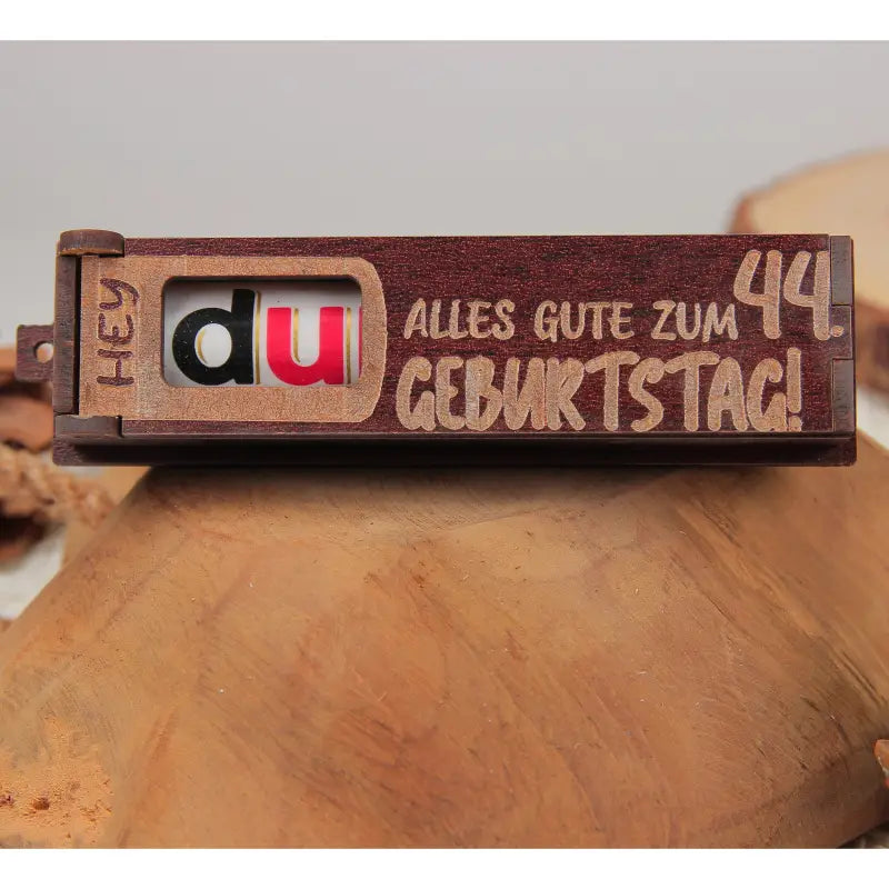 Holz Geburtstag Geschenkbox Dunkelbraun mit drehbaren Buchstaben für Feierlichkeiten