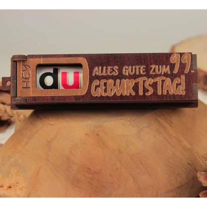 Holz dunkelbraune Geburtstag Geschenkbox mit drehbaren Buchstaben für Geburtstag