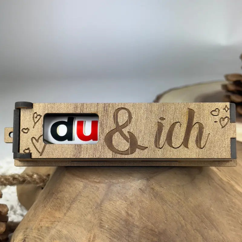 Holzkiste Geschenkbox mit du & ich Inscription, gold wert, du schaffst das