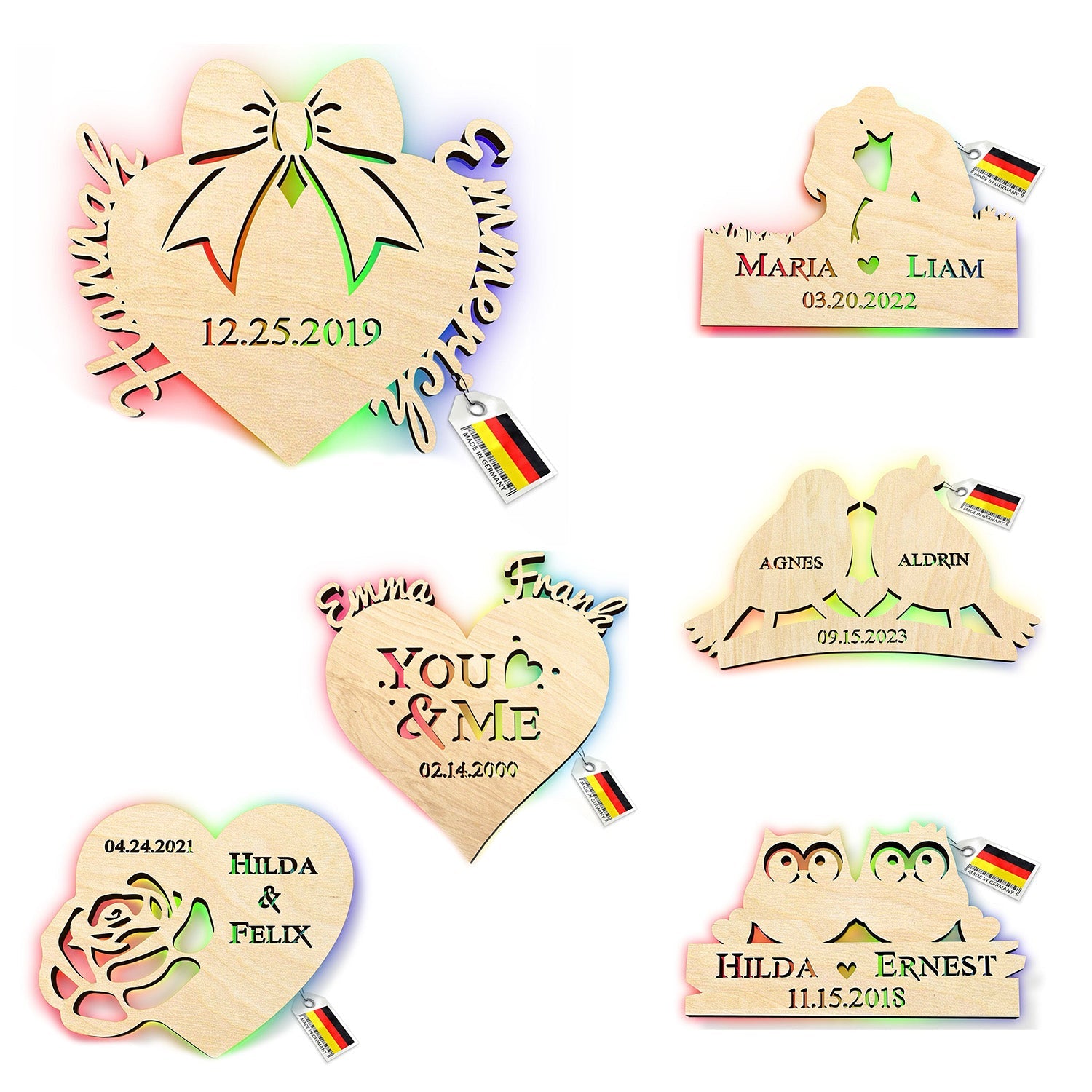Personalisierte Holzornamente mit Gravur für individuelle Geschenke und perfekte Geschenke