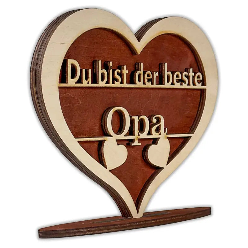 Holzherz Geschenk mit Herz Spruch für Mama Liebe, liebevolle Dekoration für Opa