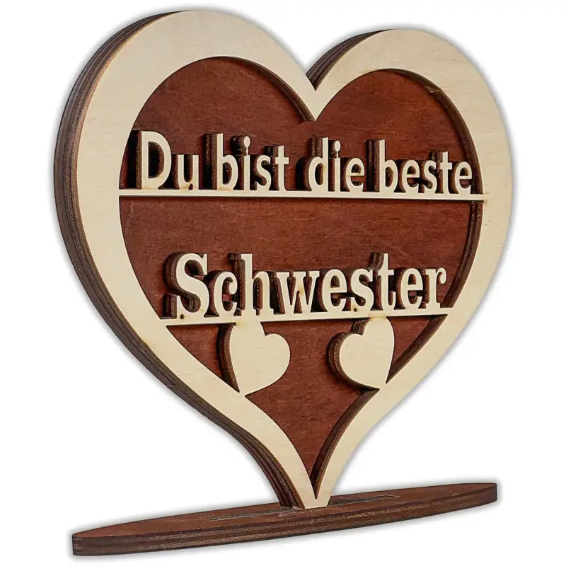 Holzherz Geschenk mit Herz Spruch für Mama Liebe, liebevolles herz shaped Geschenk