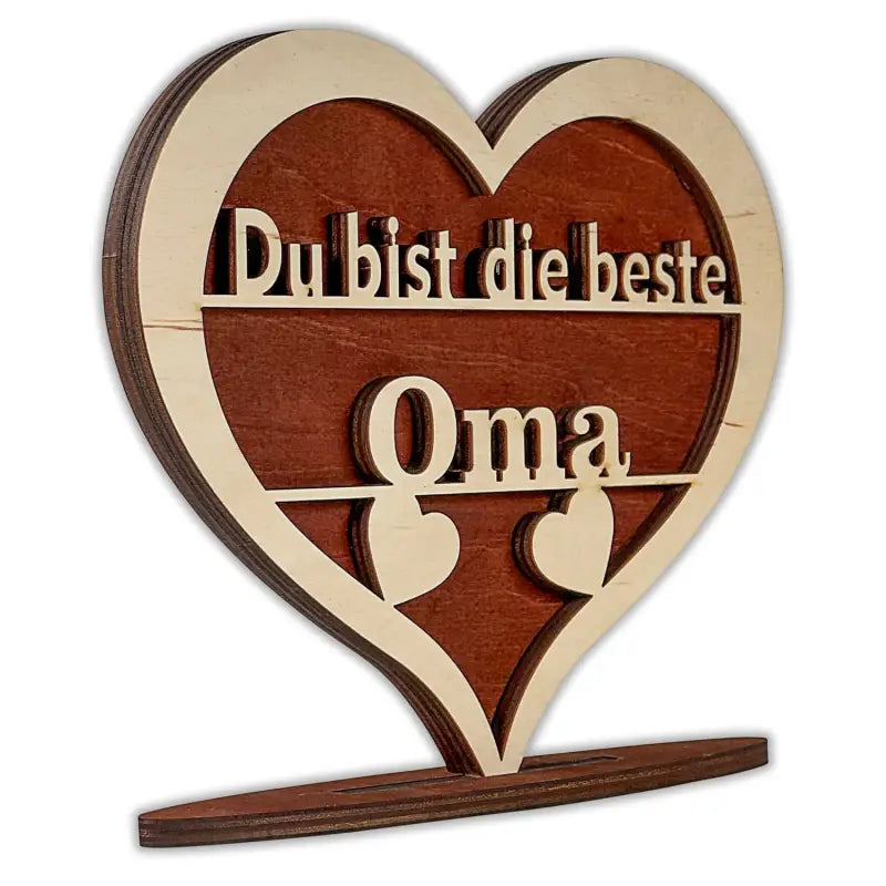 Holzherz Geschenk mit Herz Spruch für Mama Liebe, dekoratives Herz aus Holz