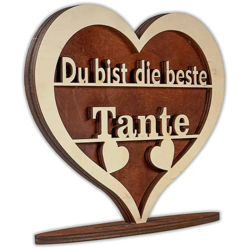 Holzherz Geschenk mit Herz Spruch für Mama Liebe, liebevolles Holzherz Dekoration