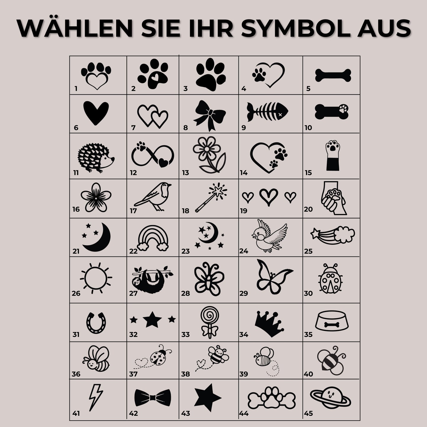 Hundemarke Herzform mit QR-Code und Symbolen für Personalisierung aus Edelstahl