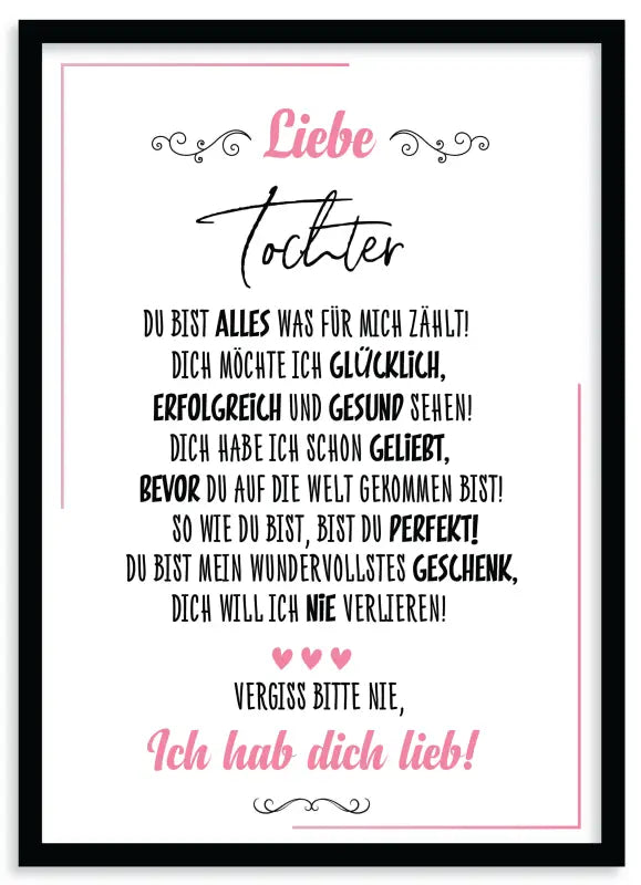 Gerahmtes deutsches Lieb Poster als Wandbild Fine Art Druck perfekt für Liebe Dekoration