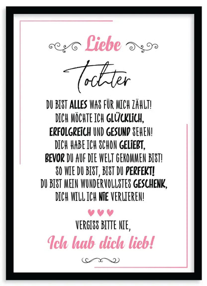 Gerahmtes deutsches Lieb Poster als Wandbild Fine Art Druck perfekt für Liebe Dekoration