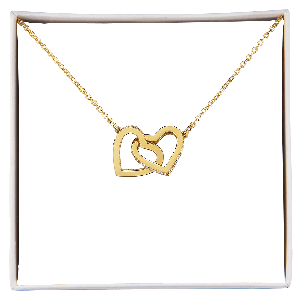 Interlocking Hearts Halskette mit Gelbgold-Finish