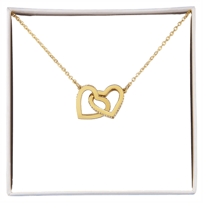 Interlocking Hearts Halskette mit Gelbgold-Finish