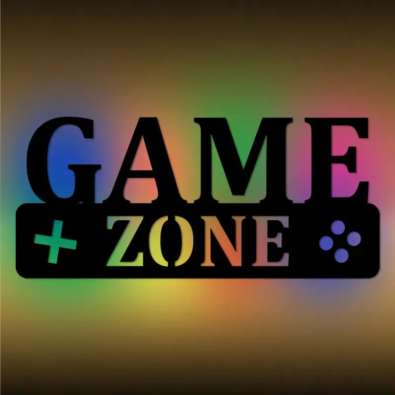 Game Zone Logo auf LED Wandlampe für Gaming Zimmer, Dekor und Beleuchtung
