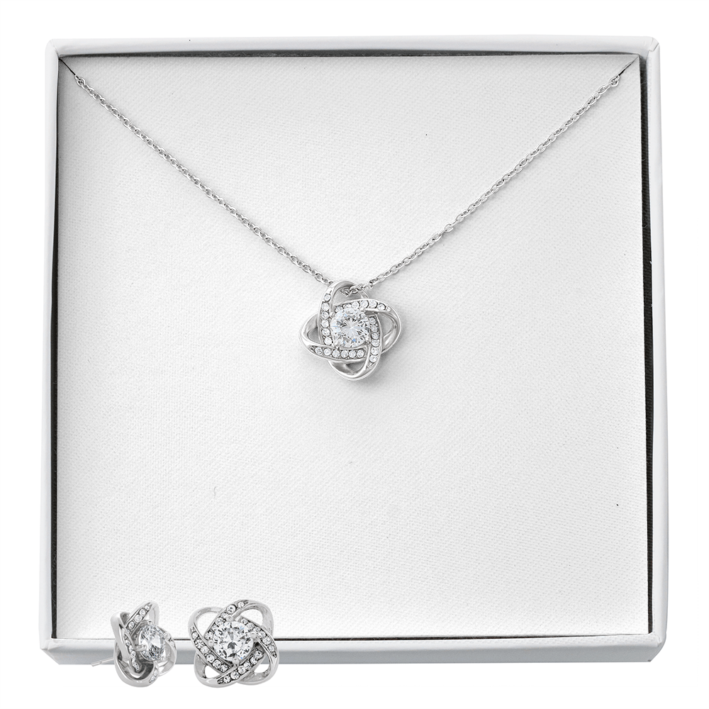 Love-Knot Schmuckset – Halskette & Ohrringe