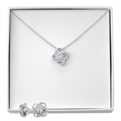 Love-Knot Schmuckset – Halskette & Ohrringe