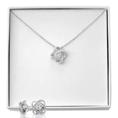 Love-Knot Schmuckset – Halskette & Ohrringe
