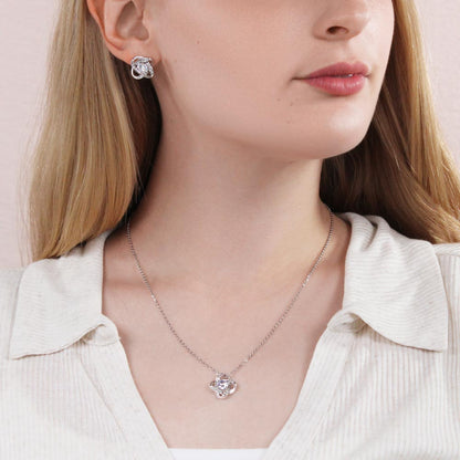 Love-Knot Schmuckset – Halskette & Ohrringe