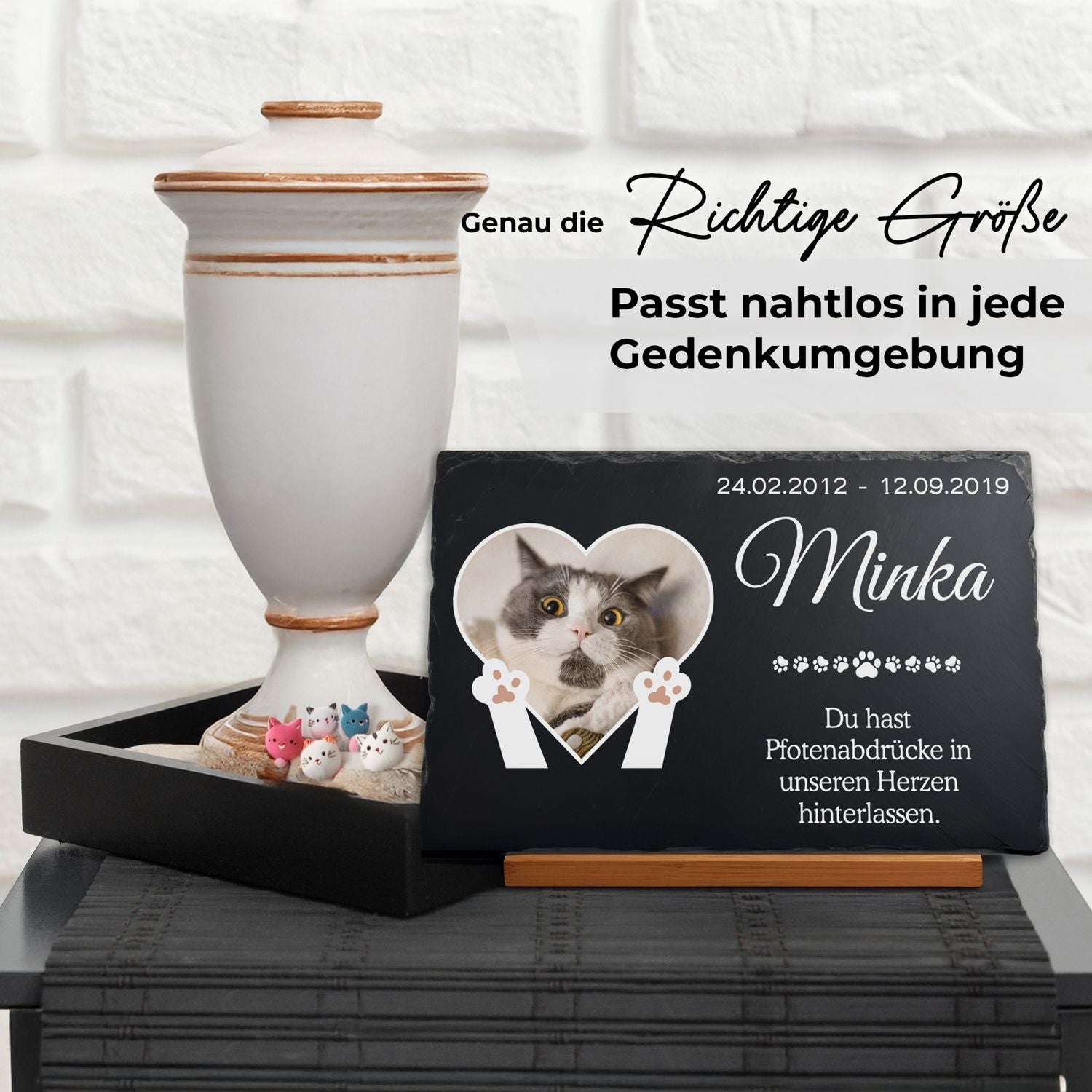 Pet urn und memorial plaque aus hochwertigem schiefer für personalisierte schiefer grabplatte