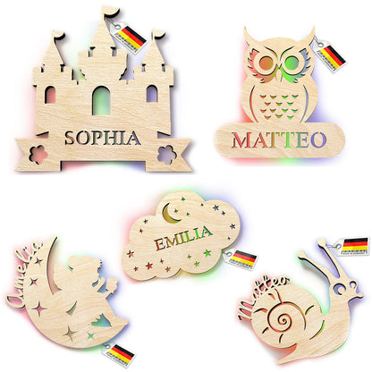 Personalisierte Burg Wandleuchte mit farbwechselnden LEDs, ideales personalisierte Produkt