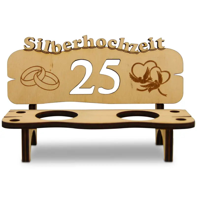 Holz-Schnapsbank mit Gravur, ideales Geschenk zur Hochzeit oder zum Jubiläum