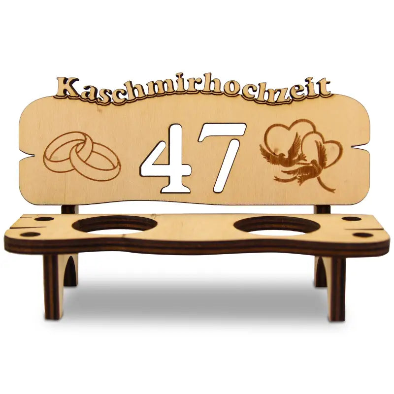 Holz-Schnapsbank mit Gravur, ideales Geschenk zur Hochzeit oder Jubiläum